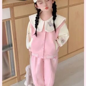 Autunno Baby Boy Cartoon Stampato Set di vestiti Kid Girl Giacca da baseball Cappotto e pantaloni 2 pezzi Tute moda per bambini 1