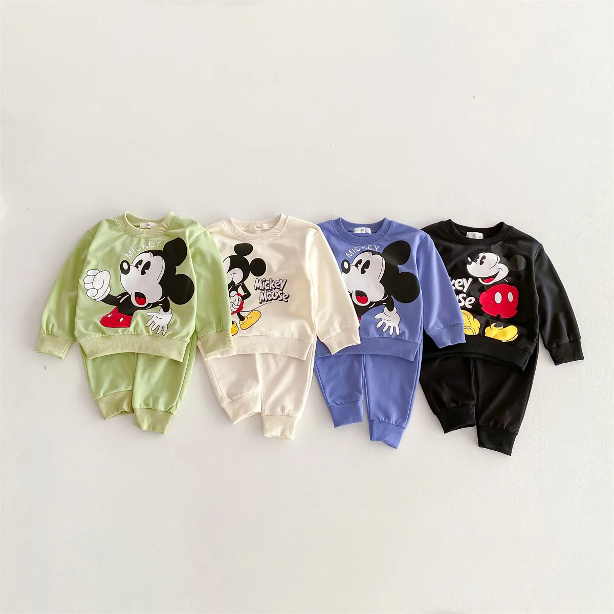 2 pz/set Felpa + Pantaloni Della Tuta Delle Ragazze Dei Ragazzi Disney Cartoon Mickey Bambini Tuta Primavera Autunno Abbigliamento Per Bambini Abiti Casual 1