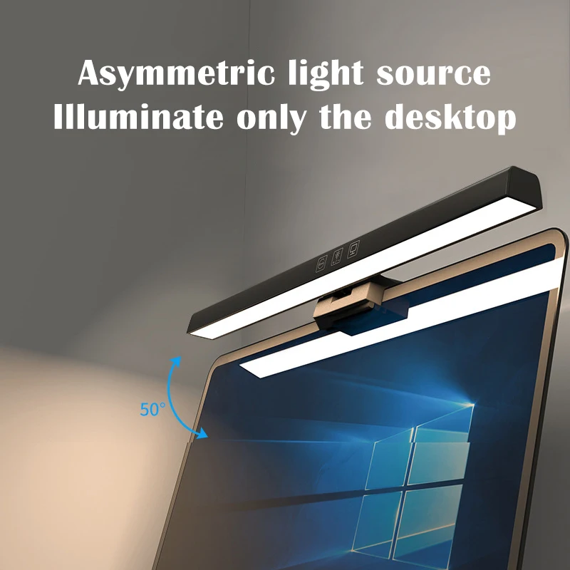 Schermi informatici multipli, luci sospese eleganti, lampadari curvi moderni, colori vivaci e luci RGB regolabili. 4