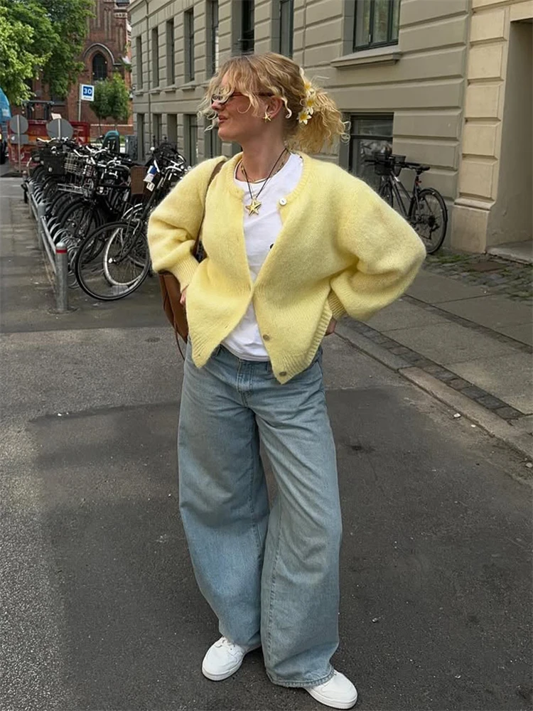 Tossy Casual Maglione lavorato a maglia Cardigan per le donne Solido allentato Autunno 2025 Nuovo top coat interno Vestiti a costine Maglieria femminile Cardigan 2