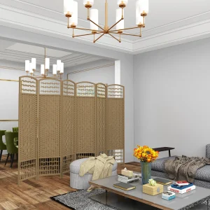 HOMCOM divisorio pieghevole per ambienti 240x170 cm Natural HOMCOM 1