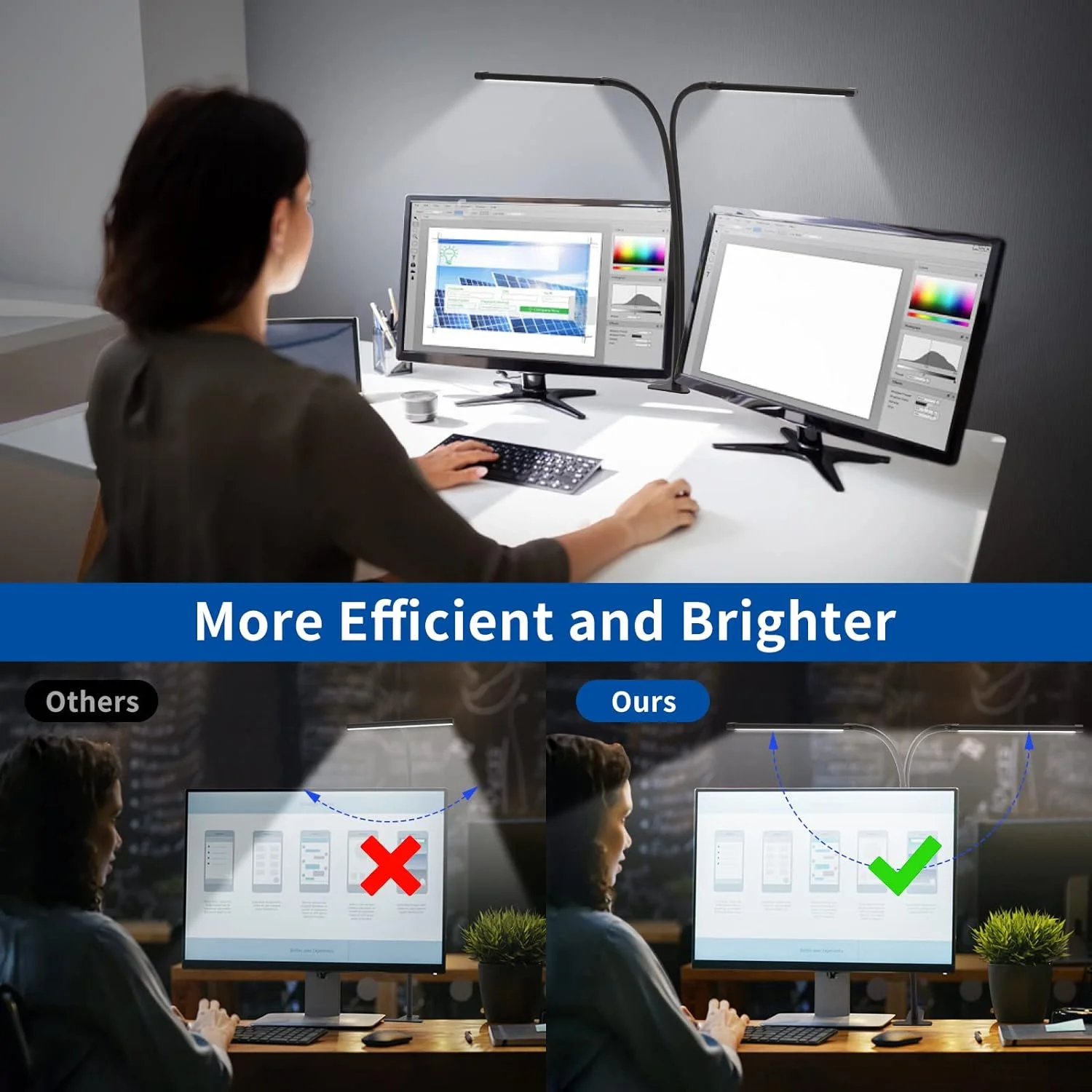 Led Monitor Light Bar Computer lampada da tavolo RGB Auto-dimming schermo lampada a sospensione PC Monitor luce USB lavoro lettura apparecchio di illuminazione 5