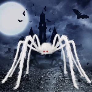 Halloween Party Big Plush Spider Horror Halloween Decoration Party Prop Outdoor veramente spaventoso White Giant Spider Plush Prop 1