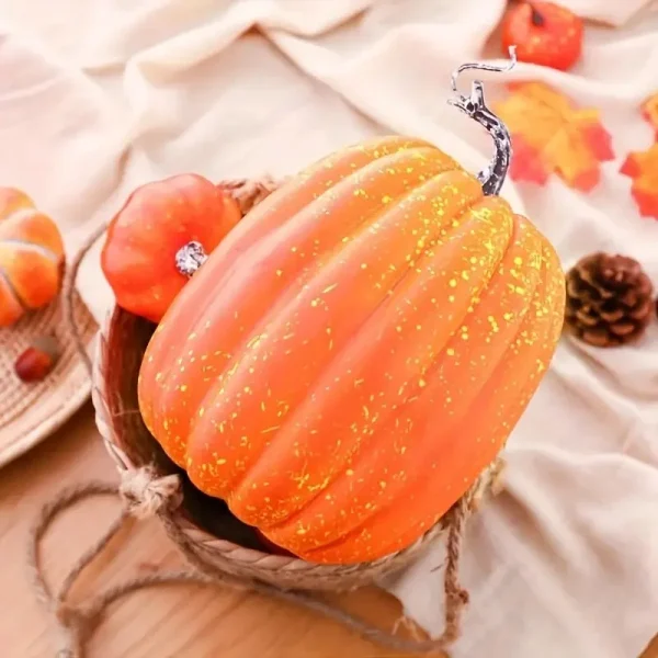Grande zucca in schiuma artificiale - Decorazione realistica, adatta per attività di Halloween e Ringraziamento, può disegnare artigianato fai-da-te 4