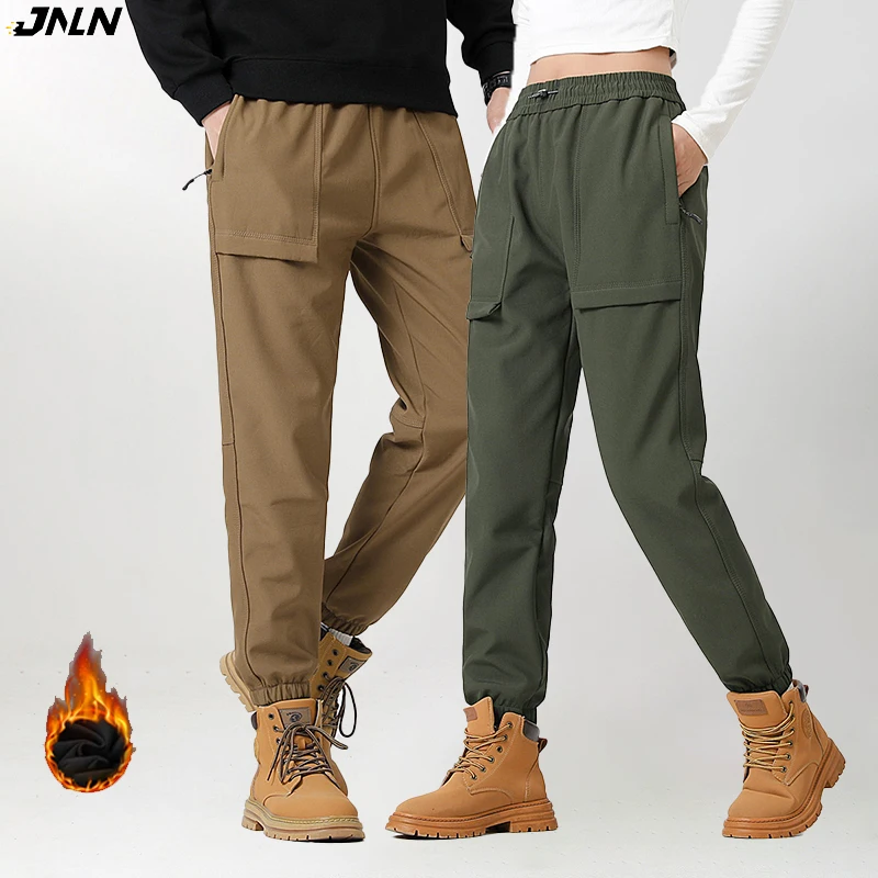JNLN Pantaloni caldi in pile spesso Donna Uomo Inverno Pantaloni da jogging antivento impermeabili Pantaloni da sci da arrampicata da campeggio unisex 1