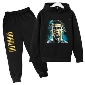 Cristiano Ronaldo CR7 Costumi Cosplay Kid Football Idol Bambino Felpa con cappuccio Set Pantalone Bambino di alta qualità Ragazzo Ragazza Abbigliamento Tuta 1
