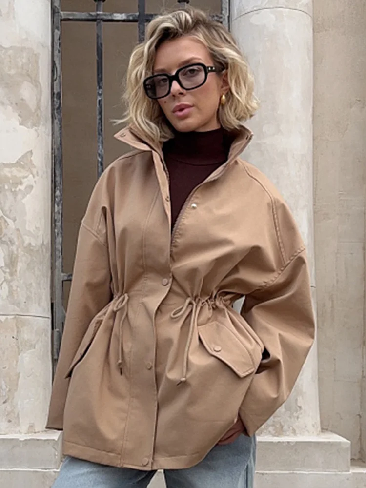 Trendix 2025 Giacca vintage autunnale Femme Winter Street Casual manica lunga cardigan a vita alta moda abbigliamento da lavoro cappotto retrò invernale 1