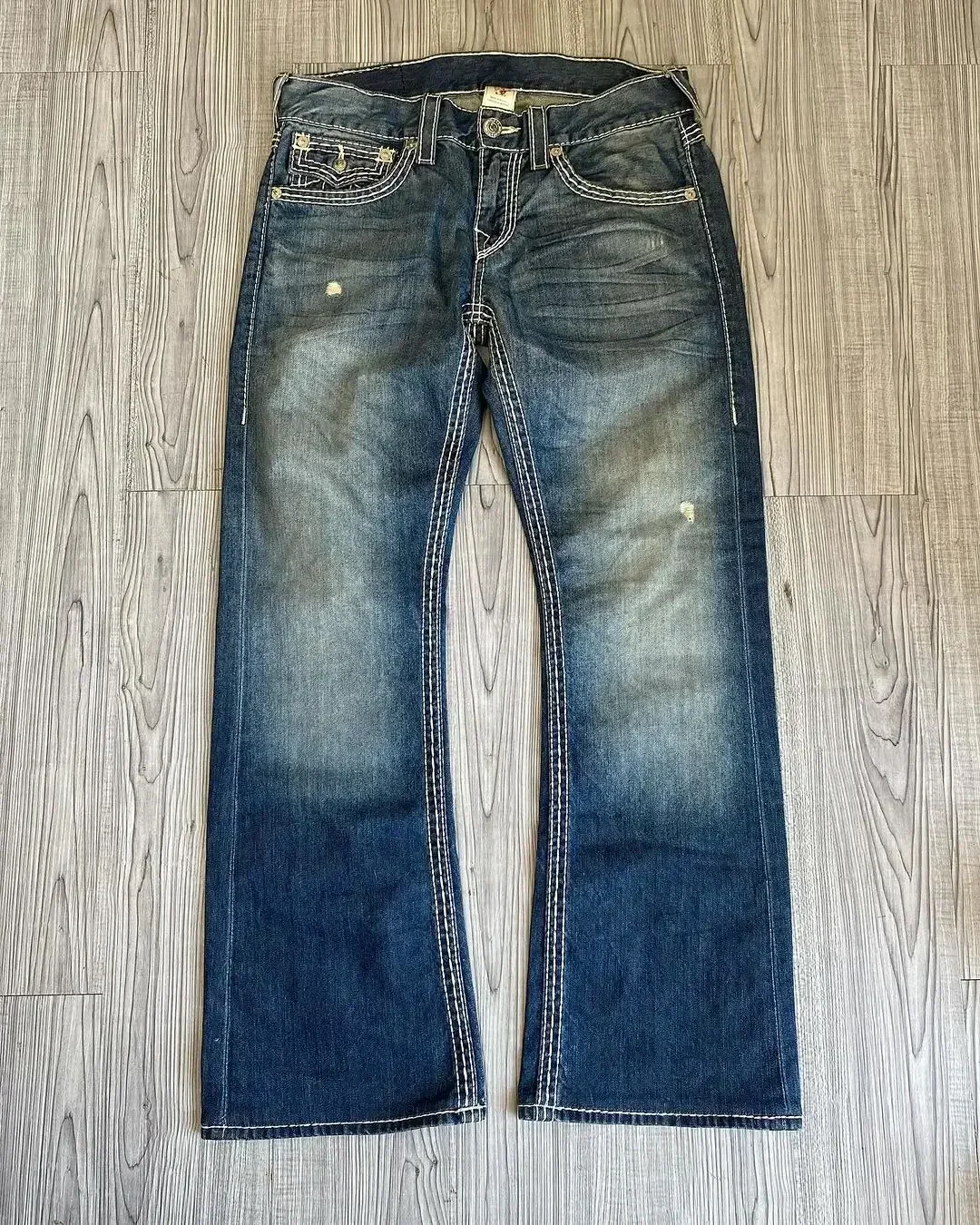 Jeans classici anni '90 Pantaloni dritti a vita bassa Y2K Figura ricamata Moda Casual Jeans blu High Street Hip Hop Custodia da indossare per coppie 6
