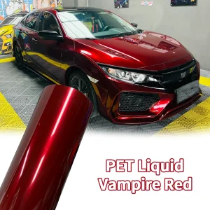 Premium Liquid Metal Vampire Red PET Pellicola avvolgente in vinile Adesivo per carrozzeria moto per auto Copertura protettiva Accessori per sintonizzazione automatica 1