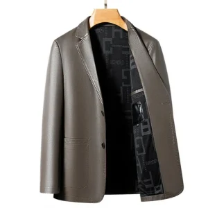 2025 Giacca in pelle da uomo di alta qualità Cappotto in pelle moda Autunno e inverno Nuovo cappotto casual da uomo Giacca in pelle da uomo 1