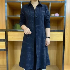 Giacca a vento per madre di mezza età e anziana di fascia alta nuova giacca ampia da donna di media lunghezza autunnale ed elegante 1