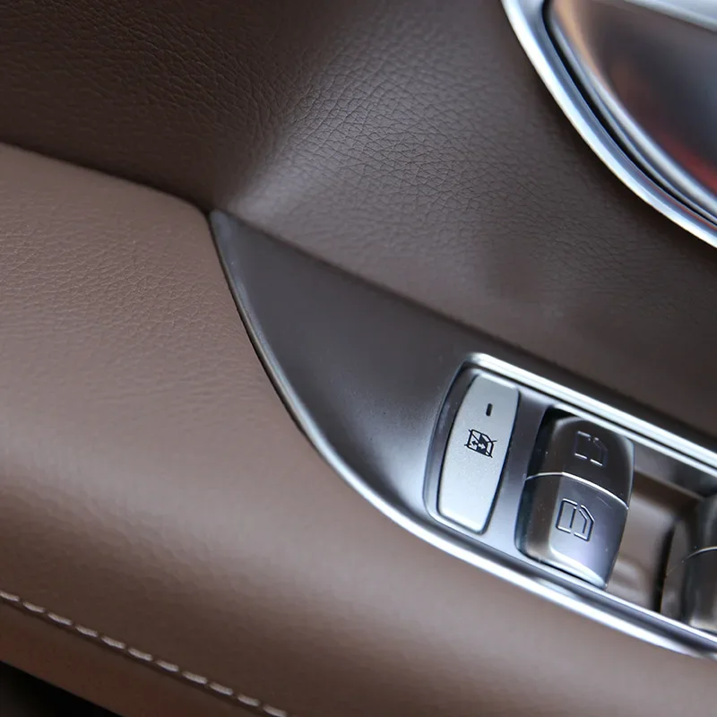 Per Mercedes Benz classe E w213 2016-2021 Car Styling ABS argento Car Door Window Button Cover Frame Trim Sticker accessori per auto 6