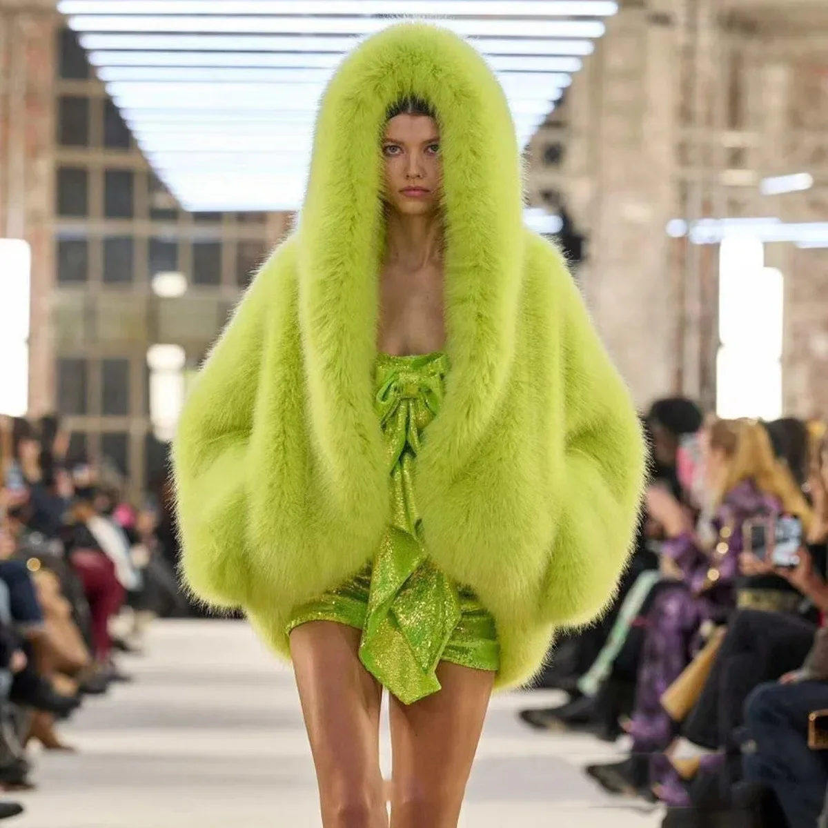 Cappotto da donna in pelliccia sintetica moda caldo inverno peloso manica lunga con cappuccio cappotti femminili giacca di pelliccia corta soffice e allentata capispalla da donna 3