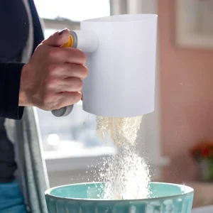 Setaccio per farina elettrico Filtro per shaker per polvere portatile per zucchero a velo Cottura di pasticceria Strumenti per setacciatura Setaccio per farina 1