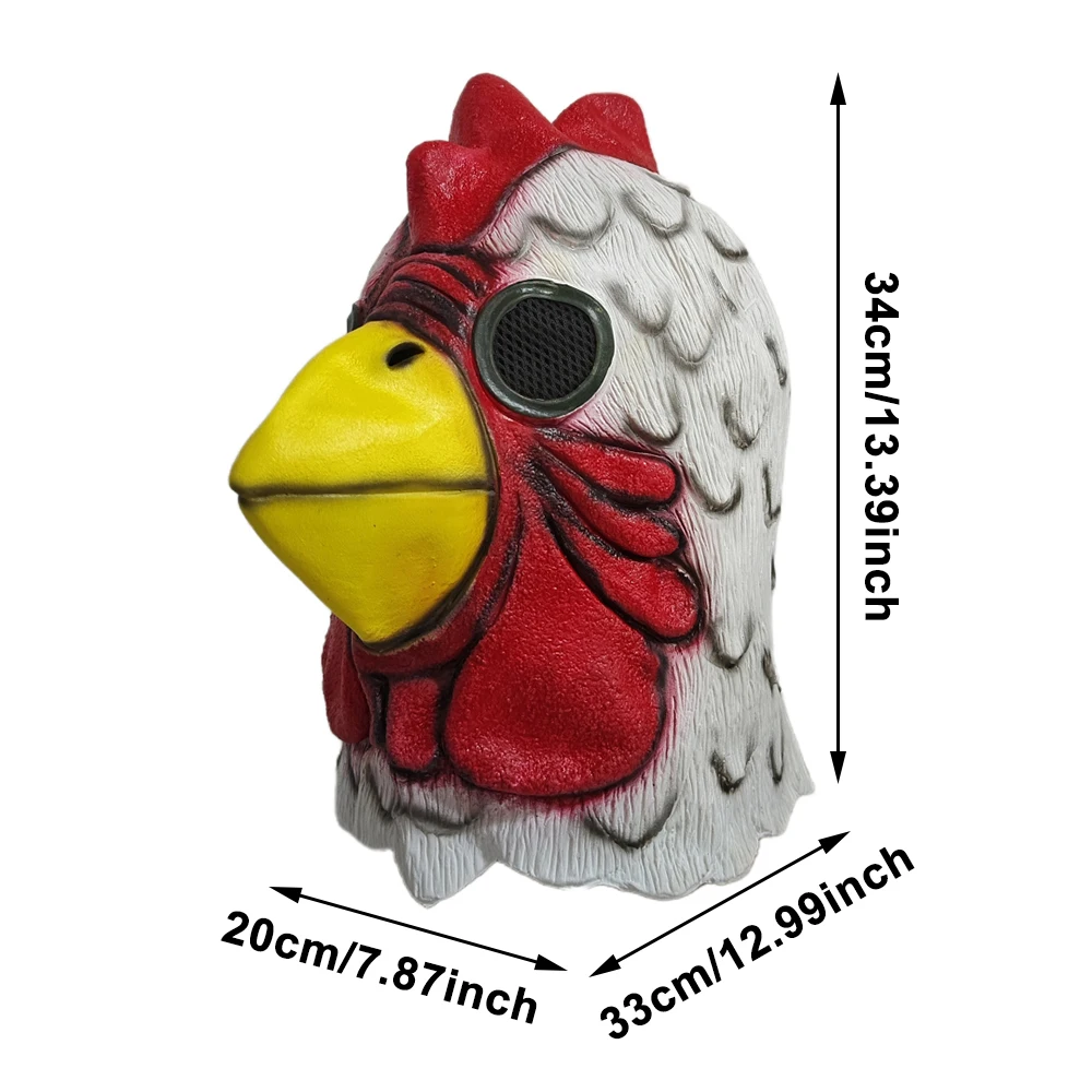 Hotline Miami Richard Rooster Mask Game Cosplay Funny Animal Head Cover White Rooster Mask Halloween Party Prop Mad Chicken Mask 6