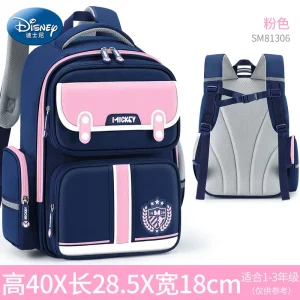 Borsa da scuola per bambini della scuola elementare Disney 2025 Nuovo zaino alla moda multi-griglia leggero di grande capacità con riduzione del carico 1