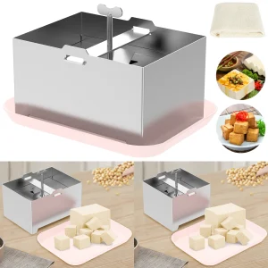 Stampo per tofu fai-da-te Set di utensili da cucina Gadget da cucina Stampo per pressa per tofu in acciaio inossidabile fatto in casa Stampo per tofu per cagliata di soia 1