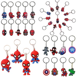 Portachiavi Spiderman Decorazione di compleanno Portachiavi Avenger Articoli per feste Premi di carnevale per bambini Ragazzi Regalo di compleanno Bomboniere 1