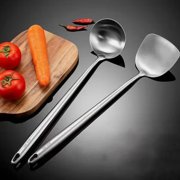 304 In Acciaio Inox Wok Spatola Accessori Da Cucina In Metallo Intaglio Turner Cucchiaio di Riso Mestolo Strumenti di Cottura Set di Utensili Dropshipping 5