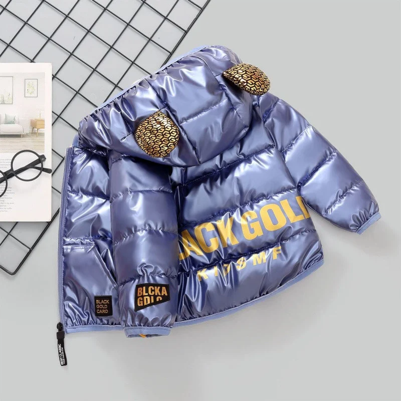 Cappotto da ragazzo Giacca in cotone Frangivento Capispalla 2025 Lettere Autunno Addensare Cotone caldo Inverno Adolescenti Abbigliamento per bambini 4