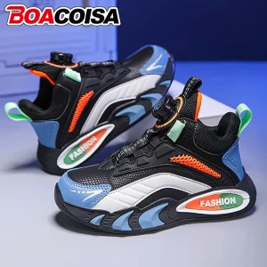 Scarpe da corsa sportive per bambini invernali antiscivolo per bambini Ragazzi Ragazze Sneakers moda traspiranti in pelle Pu Autunno Walking Tennis 1
