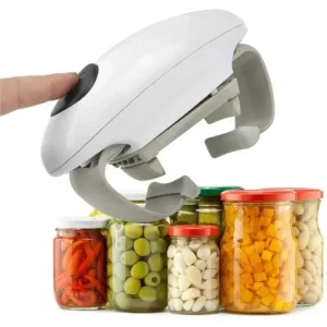 Apriscatole elettrico Bordo liscio Pratici apribottiglie automatici per barattoli Apriscatole a doppio orecchio Apriscatole in vetro da cucina 1