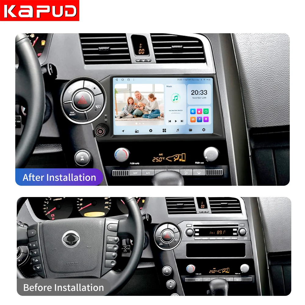 Kapud-Radio per auto 8′′ Android 14 Carplay Auto GPS per Ssangyong Kyron Actyon 2005-2013 BT Video 2 din Lettore multimediale Wifi SWC 5