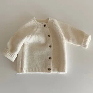 Autunno Primavera Maglieria per neonato Giacca in cotone a maniche lunghe Top Cardigan per neonate Maglione lavorato a maglia per bambina 1