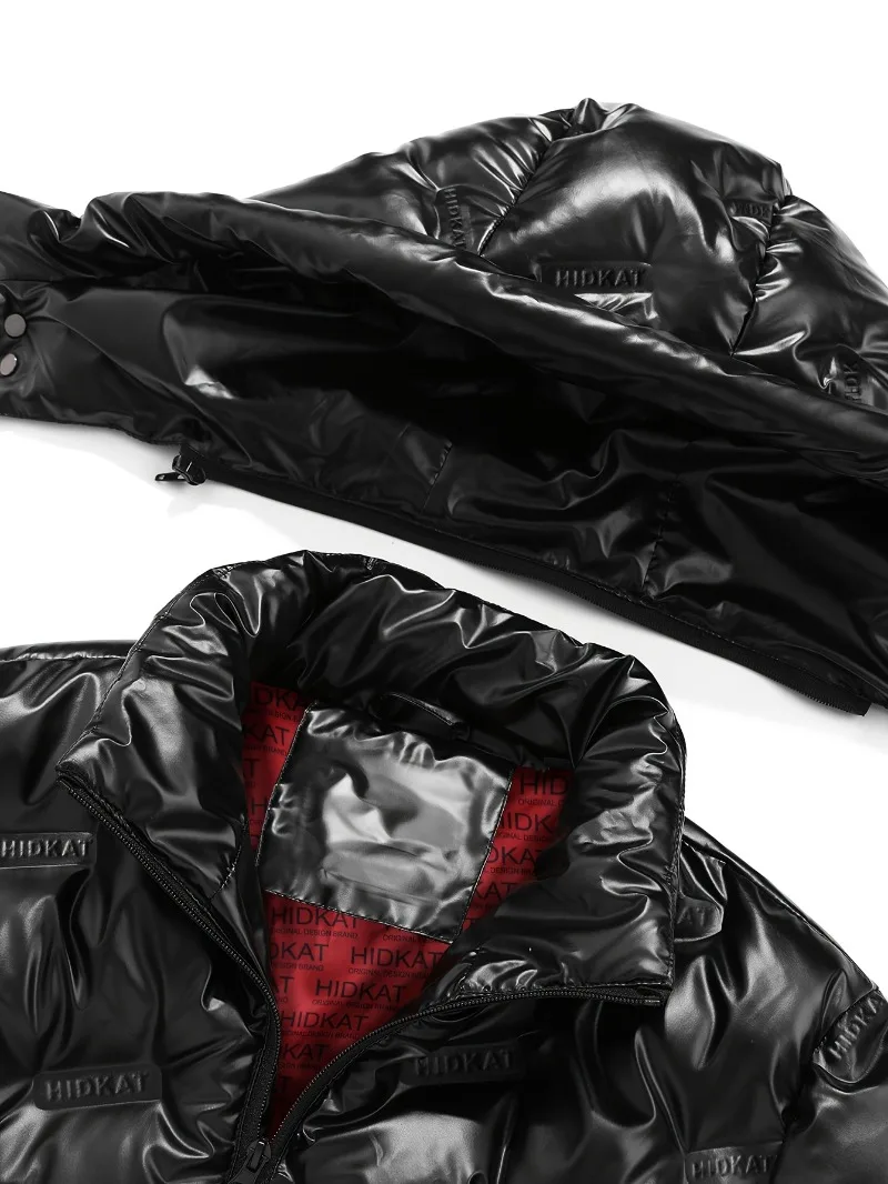 Giacca invernale da uomo resistente Capispalla per climi freddi con chiusura a zip intera Cappotto antivento con cappuccio Cappotto termico da uomo 3