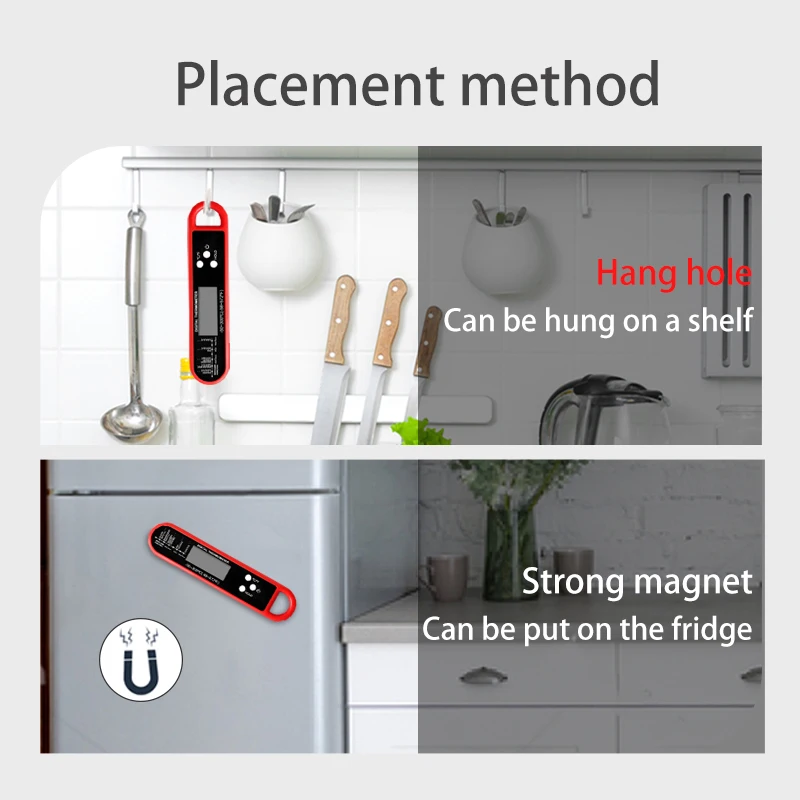 Termometro per carne Digitale - Termometro per alimenti a lettura istantanea per cucinare Grigliare Friggitrice ad aria Piastra Sonda Gadget da cucina Elementi essenziali 6
