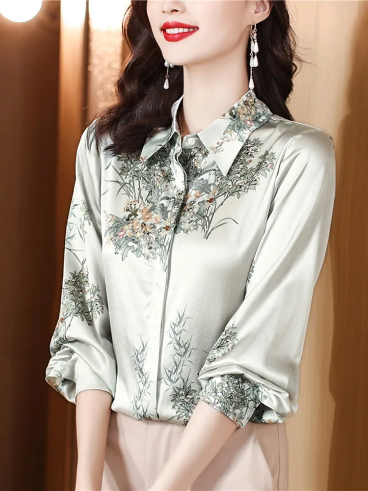 2023 camicie alla moda per le donne OL camicette eleganti da donna primavera nuove camicette di lusso da donna abbigliamento femminile top floreali di base da donna 4