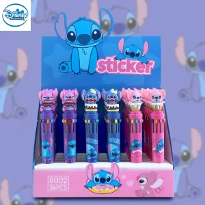 Disney Stitch 6/36pcs Penna a sfera Cartoon 10 Pennarelli colorati 0.7Kids Graffiti Multicolor Penna portatile Gli studenti imparano la cancelleria 1