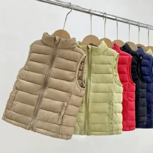 Autunno Bambini Giù Gilet Nuovo Inverno Delle Ragazze Dei Ragazzi Sottile Caldo Gilet Per Bambini Della Tuta Sportiva Della Maglia Adolescenti Giubbotti di Cotone Per 4-14 Anni 1