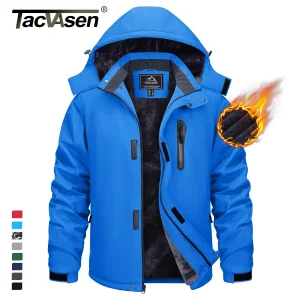 TACVASEN Giacca invernale da sci e snowboard addensata Giacca da trekking impermeabile in pile da uomo Giacca a vento da trekking in montagna all'aperto Parka 1