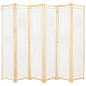 Divisorio a 6 pannelli 240x170x4 cm in tessuto color crema Prodotti per la decorazione della casa, schermi divisori, schermi privacy 1
