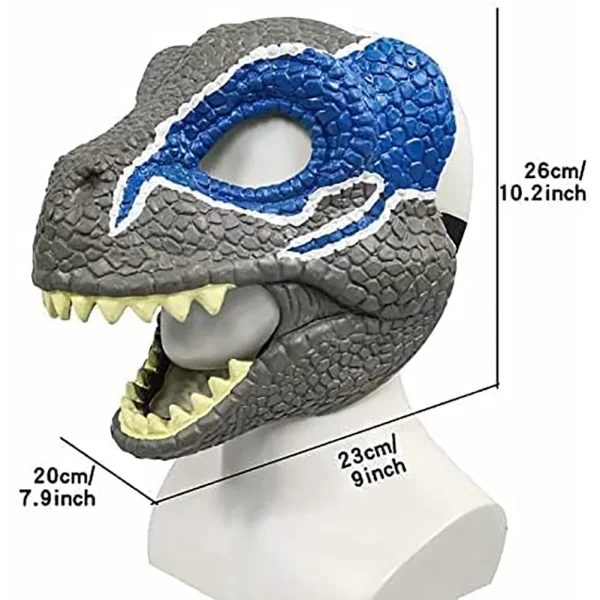 Maschera di Halloween maschera di dinosauro divertente maschera di Dino mascella mobile testa di dinosauro maschera per il viso bocca mobile puntelli Cosplay per feste 4