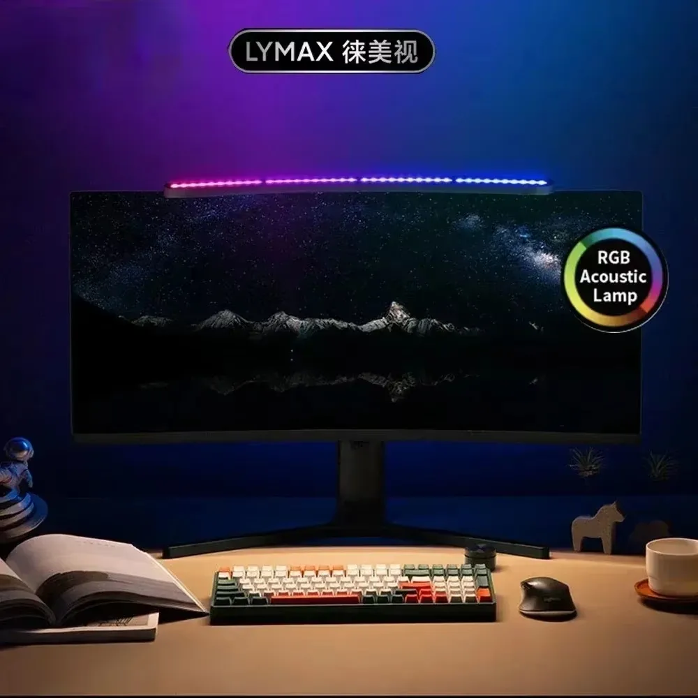 Youpin LYMAX Monitor per computer Lampada da tavolo Schermo curvo Lampada da scrivania Oscuramento Eye-Care Musica sensibile al suono Hang Gaming Light pro 2