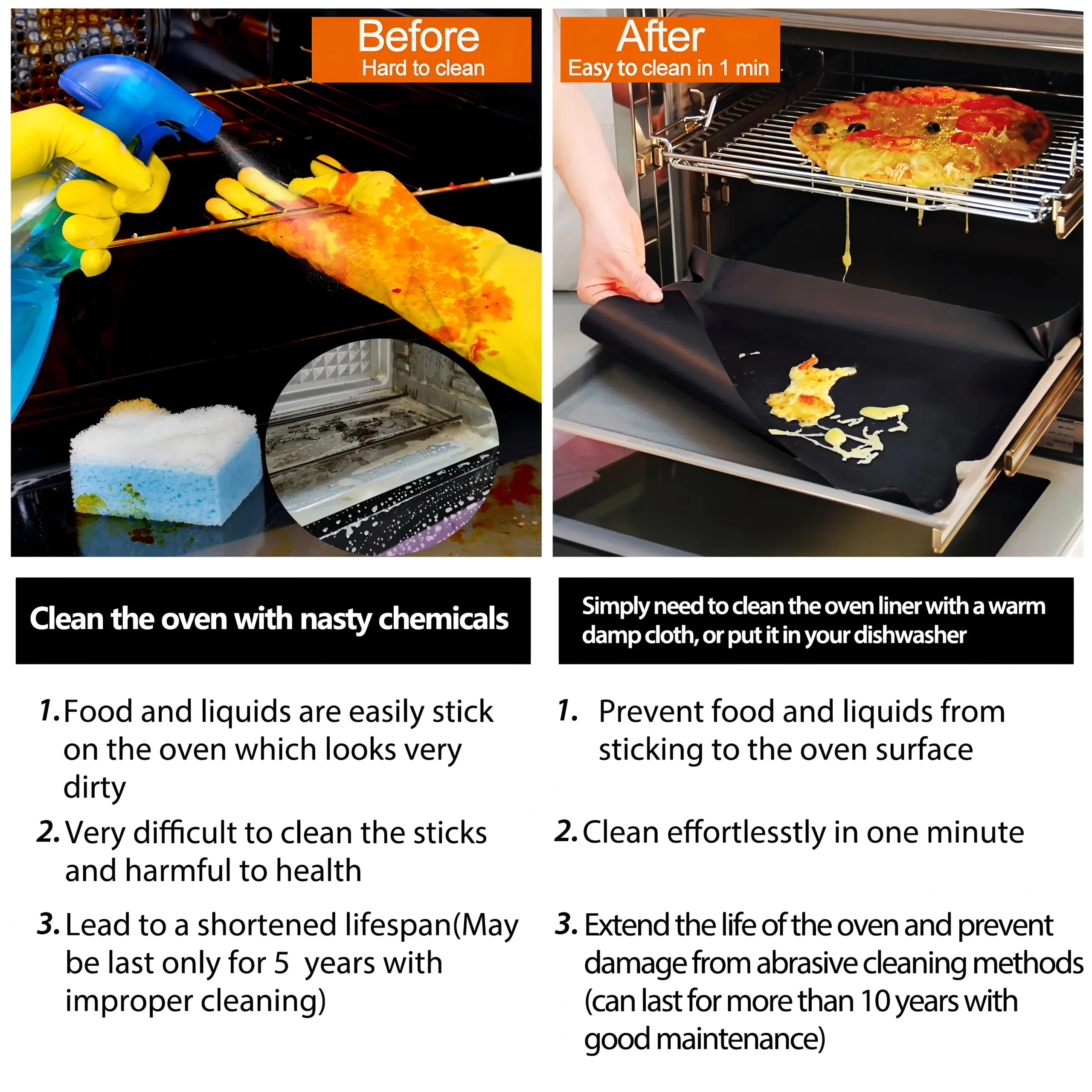 Fodere inferiori per forno Tappetini per barbecue antiaderenti Fodera per tostapane da cucina riutilizzabile Friggitrice ad aria Carta da forno resistente al calore 3