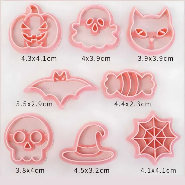 Stampo in silicone per Halloween Pipistrello Zucca Fantasma Teschio Stampo per biscotti Strumento di cottura Strumento per decorare torte con goffratura per biscotti 5