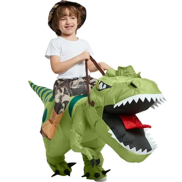 Animale Cartoon Equitazione T-Rex Costume Gonfiabile Asilo nido Bambini Dinosauro Gioco di Ruolo Per Adulti Bambini Inseguendo Gioco Regalo Di Compleanno 5