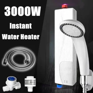 Kit tubo flessibile per soffione doccia con scaldabagno istantaneo elettrico senza serbatoio da 3000 W Fornitura per il bagno Accessorio per il bagno Riscaldatore istantaneo 1