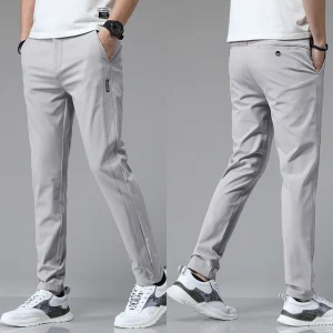 Pantaloni casual dritti slim elasticizzati da uomo ultrasottili primavera estate 5 colori Pantaloni sportivi da golf traspiranti moda di alta qualità 1