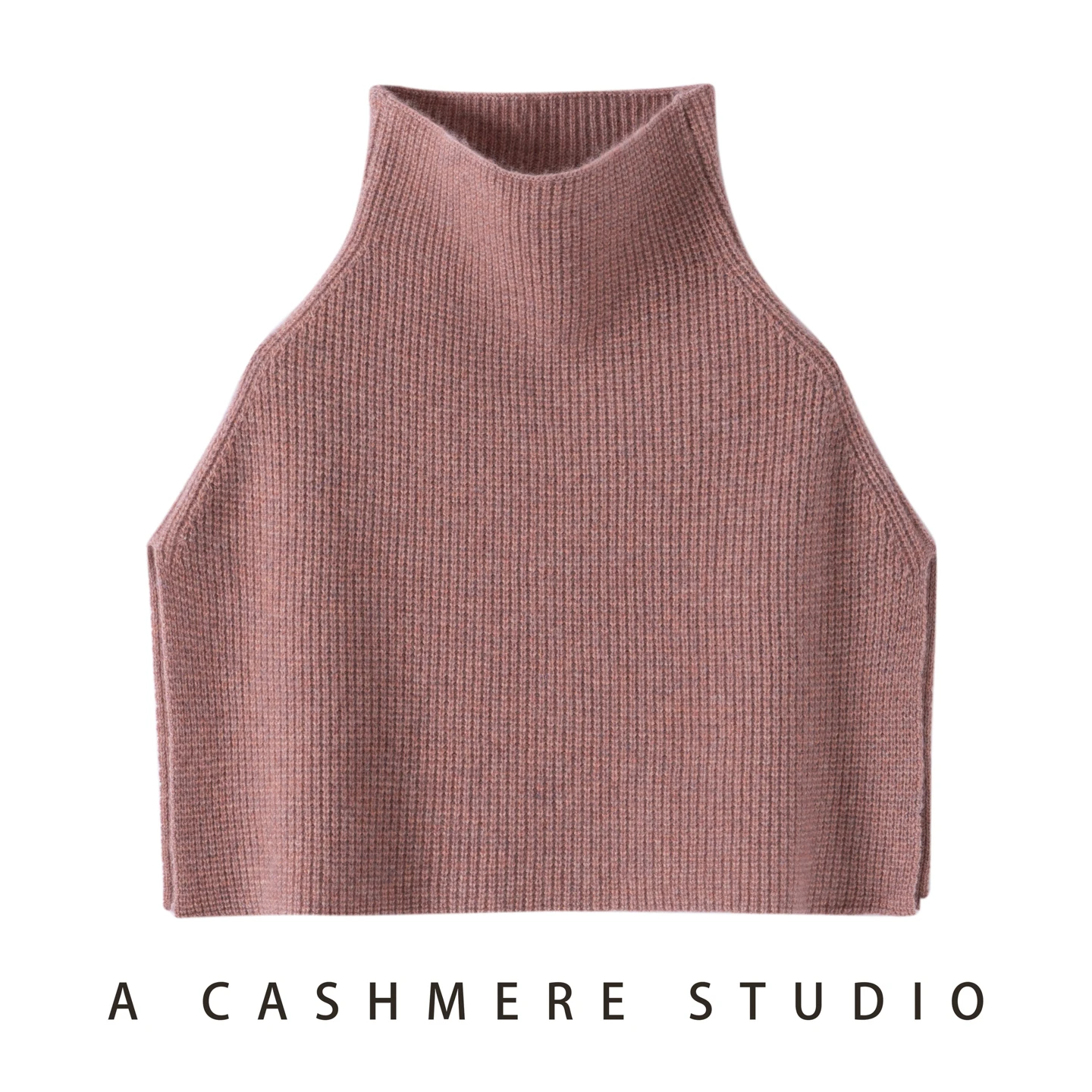 Scialle invernale in cashmere 100% da donna, strato esterno spesso, colletto finto, maglione a collo alto, copertura del mantello, sciarpa lavorata a maglia, protezione delle spalle, 2