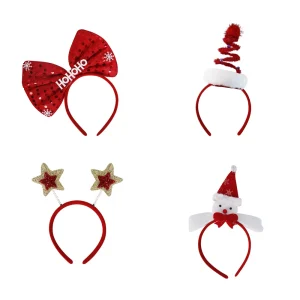 Fascia natalizia per ragazze decorazione per feste albero di natale copricapo pentagramma fascia natalizia 1
