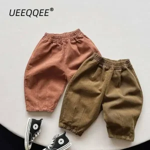 Pantaloni per bambini primavera autunno 1-8 anni ragazzi cotone spesso impiombato pantaloni dritti larghi coreano abbigliamento per bambini per abbigliamento per bambini nuovo 1
