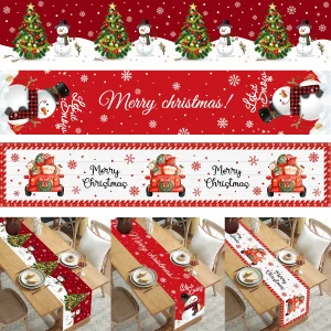 2024 Christmas Table Runner buon natale decorazioni per la casa tovaglia Navidad Noel Kerst regali di natale capodanno 2025 Natal 1
