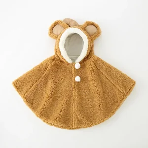 Cappotto per bambino mantello per bambini capispalla a due lati stampa Poncho in pile Cape Infant Newborn Baby Jacket LC180 1