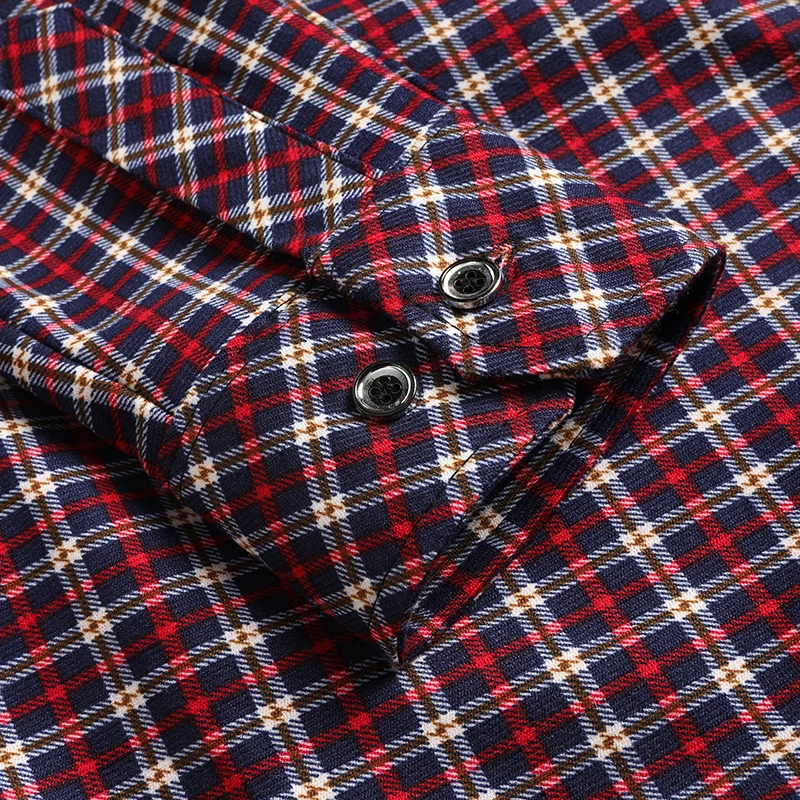 Camicia invernale da uomo 2025 Camicia da papà in flanella scozzese calda spessa foderata in pile per uomo maturo Camicia casual a maniche lunghe con colletto rovesciato 4