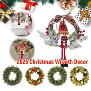2025 Ghirlanda di Natale con LED Palla di bacche in PVC Ghirlanda di Natale Porta finestra Ornamento da parete Decorazioni per la casa Decorazioni di Halloween Regali 1