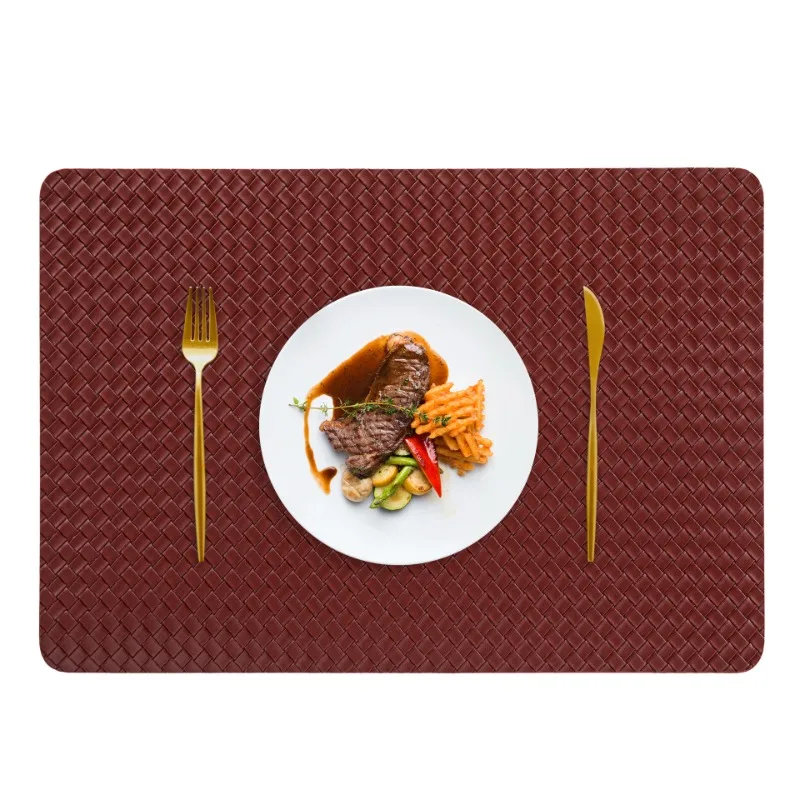 Tovagliette in PU intrecciato fronte-retro nordico - Resistente al calore 100 ° Set antiscivolo C (1-10 pezzi), tovagliette 43x30 cm di livello hotel per l'arredamento del pranzo 6